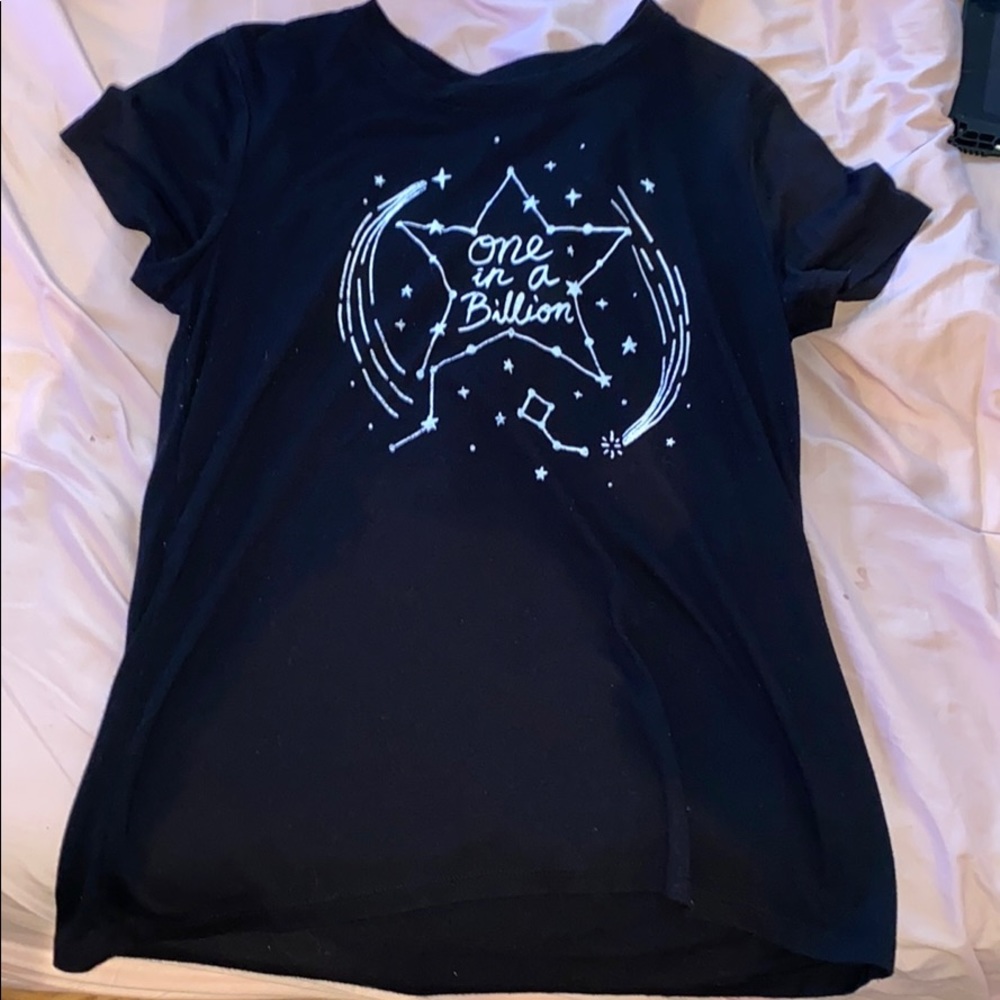 black “one in a billion” t-shirt